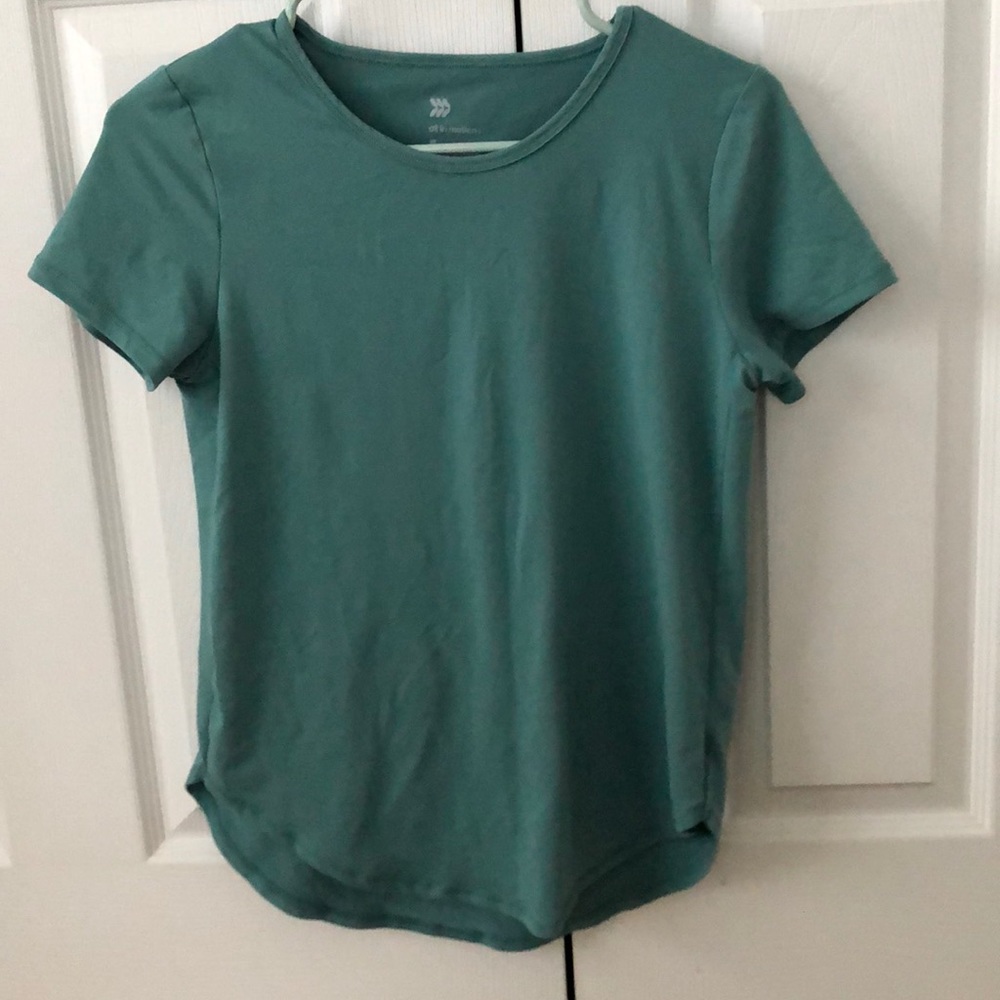 Green athletic shirt